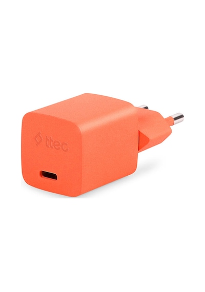 Smartcharger Gan 20w Pd Seyahat Hızlı Şarj Aleti + Usb-c - Usb-c 3a Kablo Neon Neon Turuncu