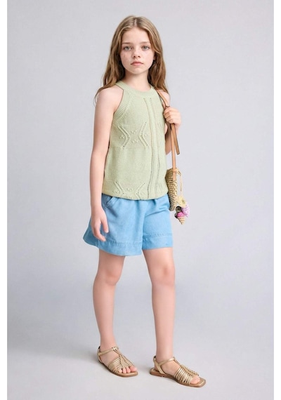 Defacto Tencel Şort Kız Çocuk G6381a826smnm39 Mavi-nm39