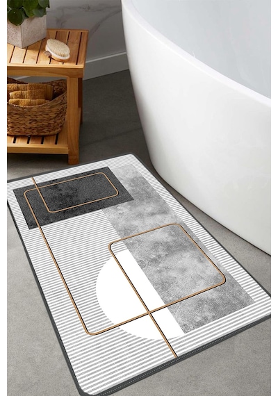 Grasva Gri 60x100 Cm Banyo Paspası Djt Renkli