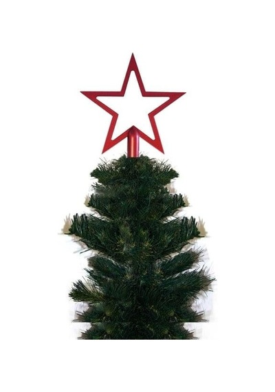 Boş Yıldız Ağaç Tepeliği 18cm Kırmızı Renk