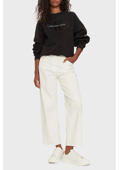 Ck Jeans Chenılle Monologo Crewneck Siyah
