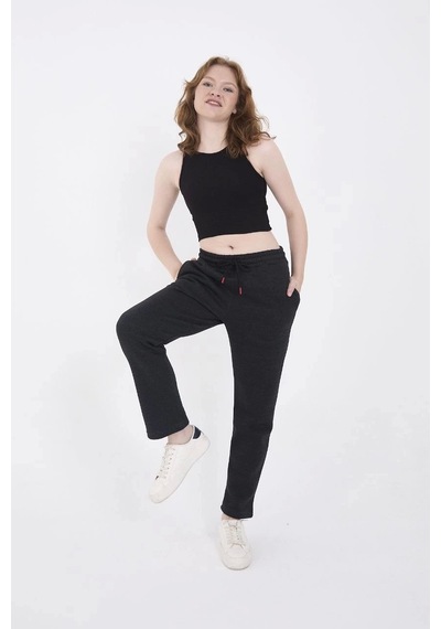 Unisex Üç İplik Basic Eşofman Pantolon - Antrasit Antrasit
