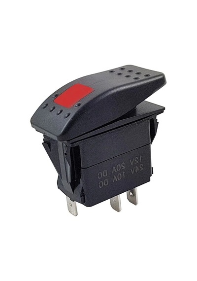 Mr-134m Marin Switch Kırmızı Işıklı On-off 12-24v 3 Bacaklı Anahtar Kırmızı