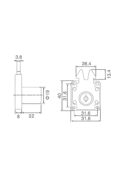 2 Adet Sürgülü Kare Çekmece Kilidi 19 Mm Çap Silindir Uzunluğu 22 Mm Zamak Gövde Nikel - 820802853 NİKEL