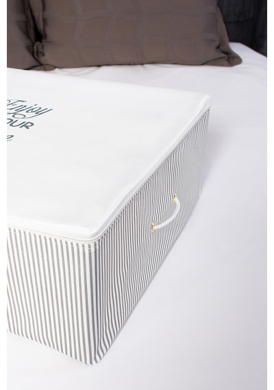 Serstil Büyük Boy Baza Altı Gri Çizgili Hurç 62 X 46 X 22 Cm Gri1