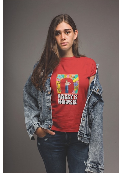 Noıssey Harry Styles - Harry's House Tasarımlı Standart Kalıp Unisex Kırmızı T-shirt