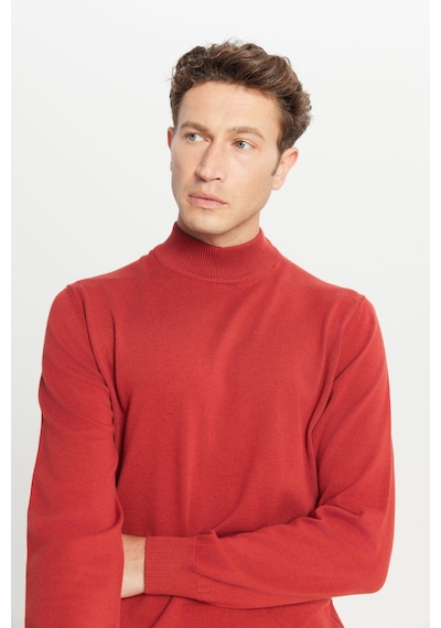 AC&Co / Altınyıldız Classics Erkek Kıremıt Pamuklu Standart Fit Normal Kesim Yarım Balıkçı Yaka Triko Kazak KIREMIT