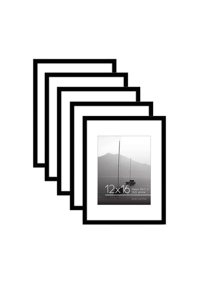 12 X 16 Resim Çerçevesi Seti 5 İnç Siyah - Mat İle 8,5 X 11 Resim Çerçevesi Veya 12x16 Çerçeve Olarak Kullanın -