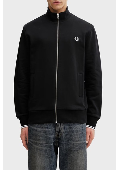 Fred Perry % 100 Pamuk Regular Fit Fermuarlı Sweat Erkek Sweat J3340 102 Siyah