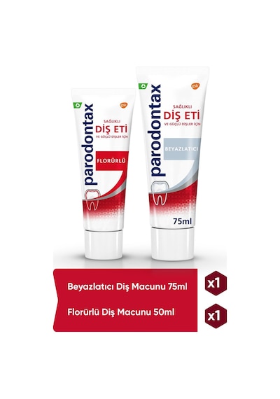 Parodontax Beyazlatıcı Diş Macunu 75 ML + Diş Eti Florürlü Diş Macunu 50 ML
