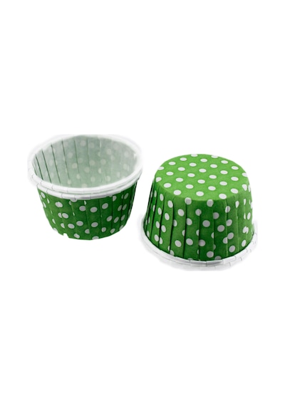 Cupcake Kalıbı Büyük Boy 62x40 Mm 100 Adet Puantiyeli Yeşil