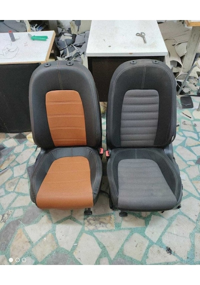 Passat Cc. Uyumlu Arka Sırt 2+1 Arka Sırt Kolcaklı Model Taba Deri Siyah Deri Karışımı. Taba Ip