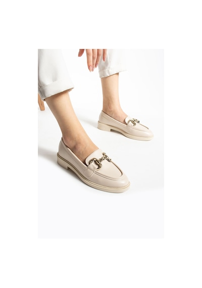 Jane Kadın Loafer Makosen Casual Toka Detay Günlük Ayakkabı Bej