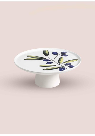 The Mia Olivos Ayaklı Servis Tabağı 10x26 Cm Çok Renkli