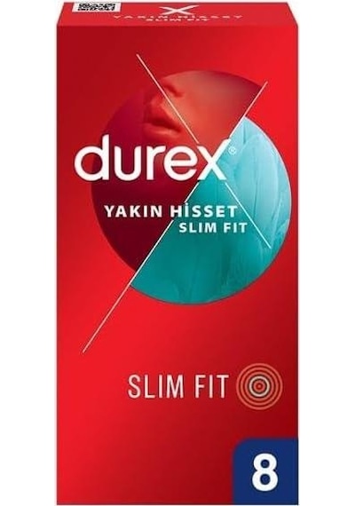 Durex Prezervatif Yakın Hisset Ekstra Kayganlaştırıcı Ve İnce Standart Fit 8 Li