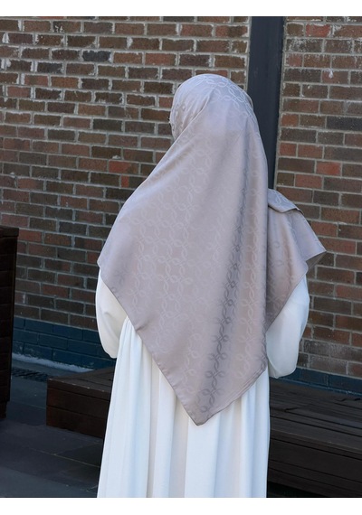 Qalortex Scarf Premium Jakarlı Mira B.boy Eşarp - Gümüş