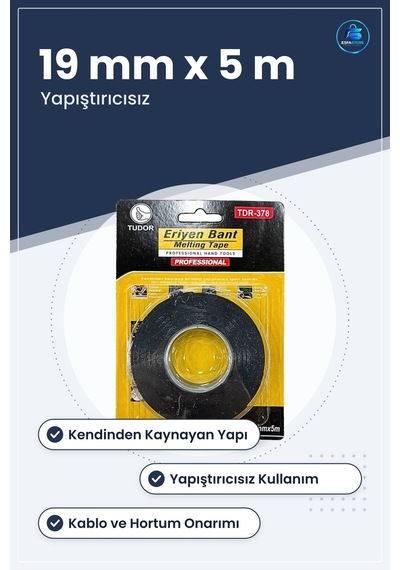Eriyen Bant 19 Mm X 5 M Kendinden Kaynayan Yapıştırıcısız Tamir B