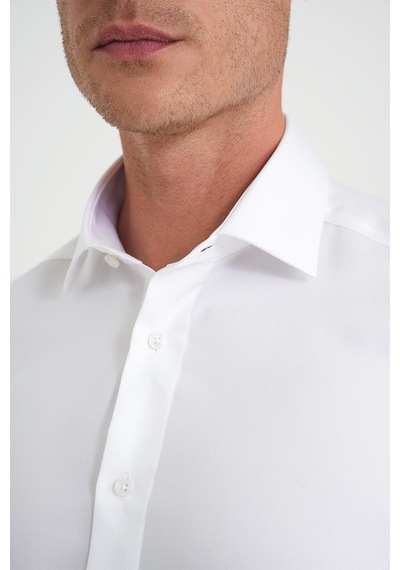 Efor Slim Fit %100 Pamuk Non Iron Kumaş Klasik Beyaz Gömlek Gk 734 Beyaz