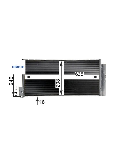 Klıma Radyatoru Corsa D-combo 06 Grande Punto-bravo Iı-lınea 1.3-1.7 Cdtı-mtj 1.6t 625x295x16 Mahle 95514601/ 1850168