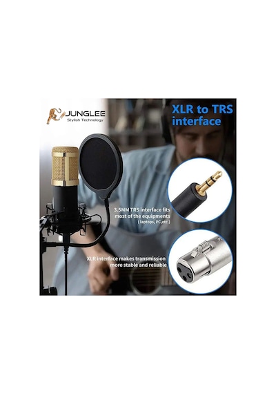 Profesyonel Stüdyo Mikrofonu 3.5mm Jack Girişli Youtuber Kondenser Full Set Studıo Mıcrofon Kit