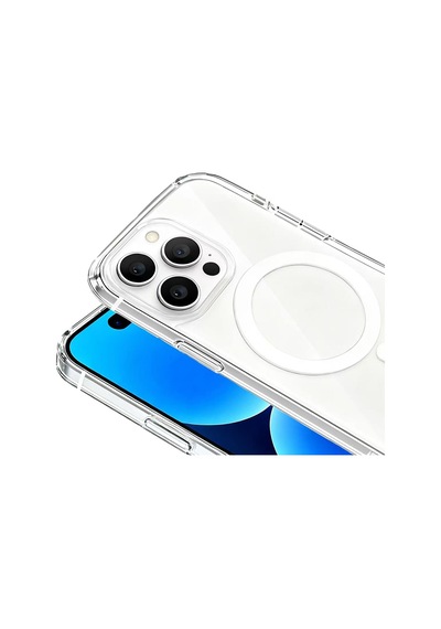 Apple Uyumlu iPhone 16 Pro Max Kılıf Mkst Wireless Şarj Özellikli Şeffaf Kapak - Şeffaf Şeffaf