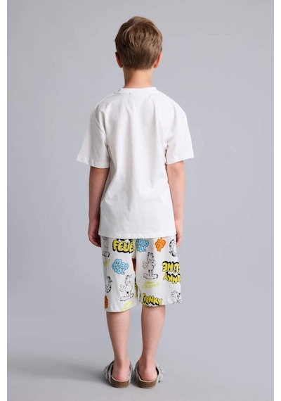 Defacto Garfıeld Lisanslı Regular Fıt 2li Beyaz Pijama Takımı Erkek Çocuk H8146a826hswt34 Beyaz-wt34