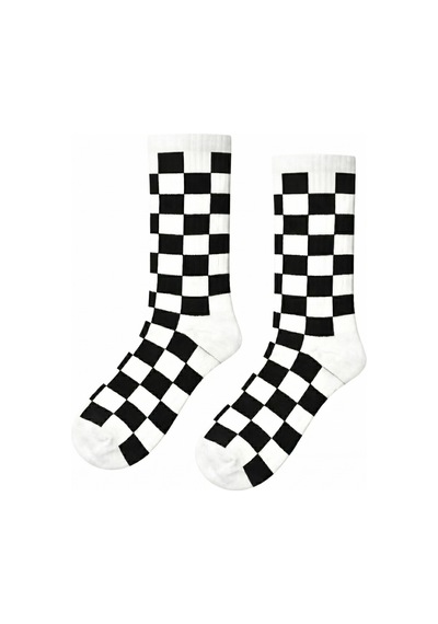 Carnaval Socks Beyaz Dama Desenli Renkli Spor Çorap Çok Renkli