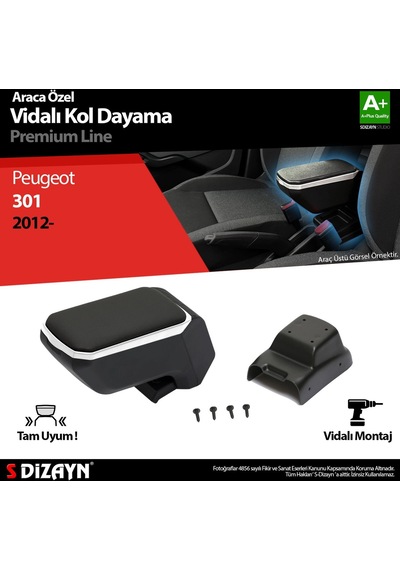 Peugeot 301 Abs Vidalı Kol Dayama Kolçak Gri 2012 Üzeri A+kalite