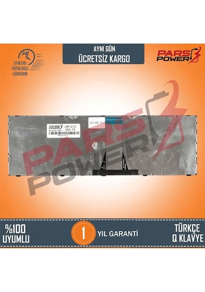 Lenovo Uyumlu ideaPad 300-17ISK 80QH0041TX Notebook Klavye (Siyah TR) ( Pars power ) Siyah Çerçeveli 401763