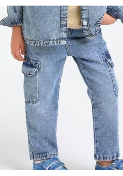 Jack Lions Erkek Bebek Kargo Cepli Kot Pantolon-14662 Buz Mavi