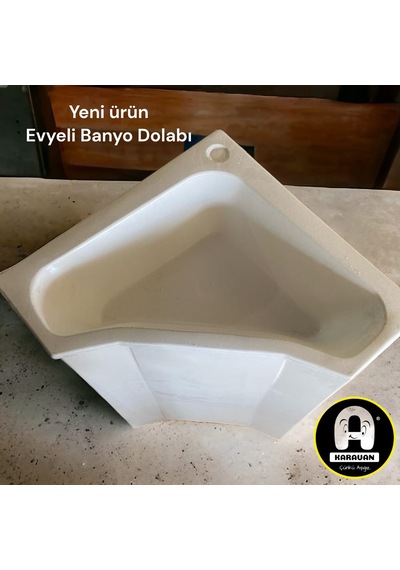 Üçgen Evyeli Banyo Dolabı Beyaz
