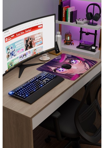 Oshi No Ko Anime V2 - 48x40 Xl Gaming Kauçuk Kaymaz Taban Mouse Pad Fare Altlığı