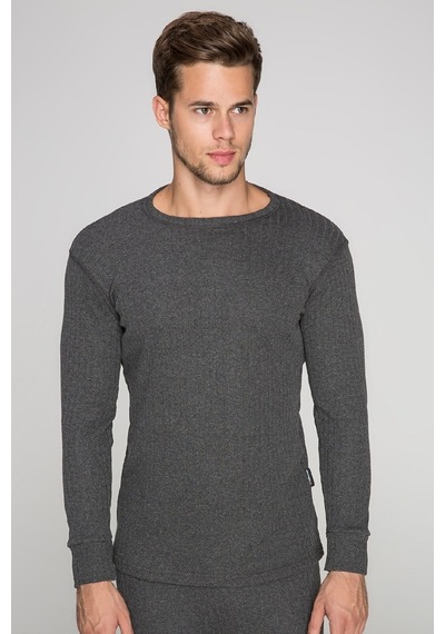 Thermoform Soft Unisex Uzun Kol  Fanila Antrasit Koyu Gri