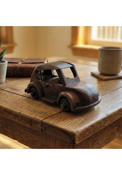 Valen Ahşap Dekoratif Obje Araba - %100 El Yapımı - Ahşap - 23x11x9 Cm