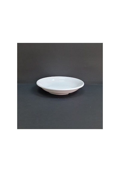 %100 Kırılmaz 12'li Melamin Çukur Yemek Tabağı - 19 Cm Derinlik 3,5 Cm Beyaz Makinede Yıkanır Beyaz