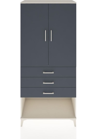 Hyperion Dolap Tek Raflı 3 Çekmeceli Tek Askılı 88x44x195 Aytaşı-antrasit Aytası