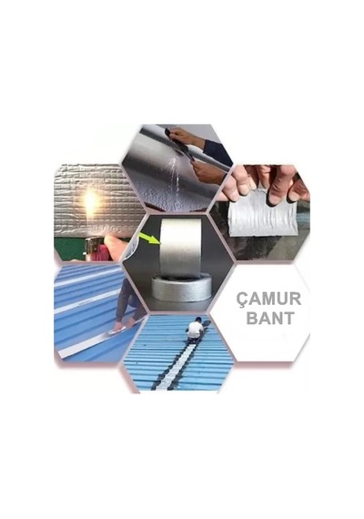 Su Geçirmez Çamur Bant 10cmx1.5m Alüminyum Güçlü Yapışkanlı Bant