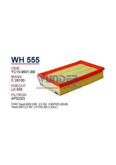WUNDER WH555 HAVA FİLTRESİ - FORD TRANSiT V 184