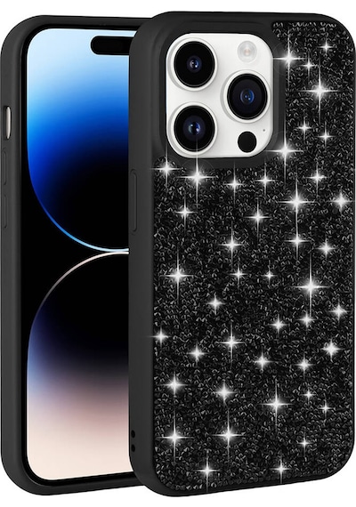 Apple Uyumlu iPhone 14 Pro Kılıf Parlak Taşlı Tasarım Zore Pırlanta Kapak Pembe