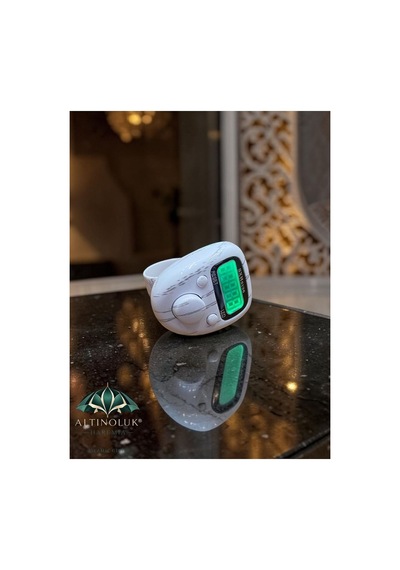 Ahşap Desenli Mini Led Li Zikirmatik Dijital Tesbih Sayacı Beyaz Çok Renkli