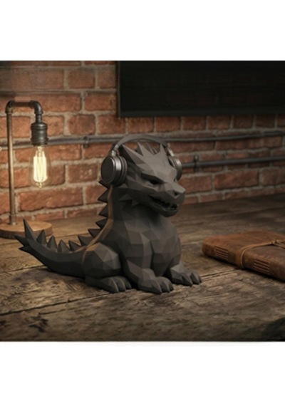 Happy3dworld Geometrik Ejderha Kulaklık Standı, 3d Baskı Heykel Gaming Aksesuarı