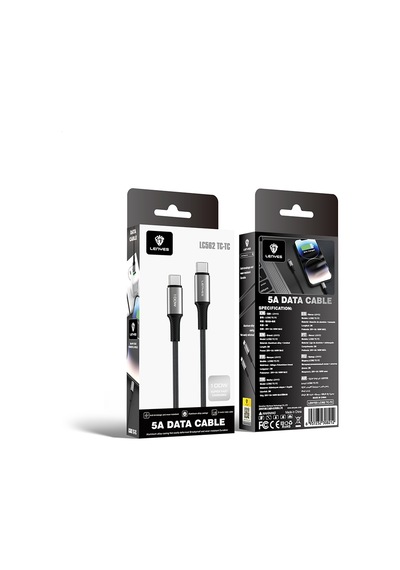 Lenyes Lc562 Type-c To Type-c Pd Örgü Tasarımlı Hızlı Şarj Özellikli Data Şarj Kablosu 100w 2m Siyah