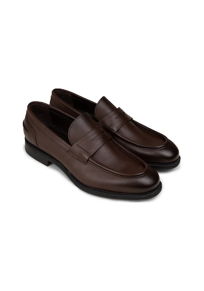 Deery Erkek Kahverengi Hakiki Deri Klasik Loafer - 02025mkhvc01 Kahverengi