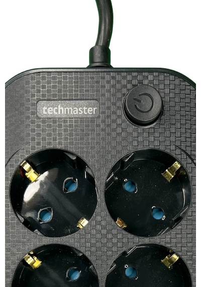 Techmaster 2 Usb + Type-C Akım ve Çocuk Korumalı 6lı Priz 2mt