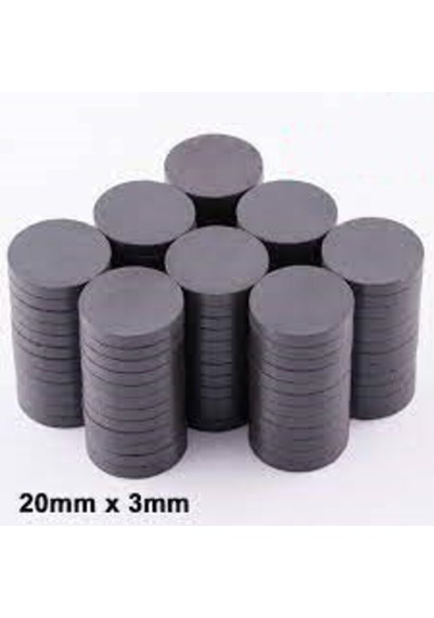 Mıknatıs 25 Mm X 3 Mm Yuvarlak Duvar Süsü Magnet - Kömür Miknatis