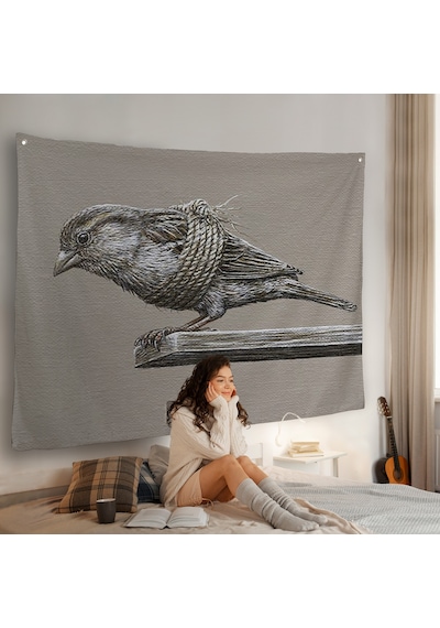 Özgürlük Duvar Örtüsü - Kanatları Bağlı Kuş-7203