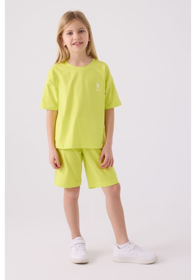 U.S. Polo Assn. U.s. Polo Assn Kız Çocuk Sarı Bermuda Takım Us1848-c-v43 Sarı