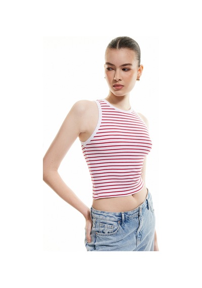 Koton Pamuklu Kolsuz Bisiklet Yaka Fitilli Crop Atlet Kırmızı Çizgili 5sak10016ek Kırmızı Çizgili Koton Pamuklu Kolsuz Bisiklet Yaka Fitilli Crop Atlet Kırmızı Çizgili 5sak10016ek Kırmızı Çizgili