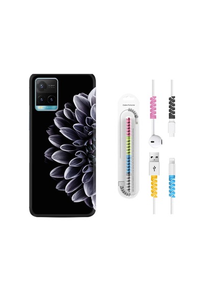 Vivo Y32 Kılıf Kablo Koruyuculu Çiçekler 1639