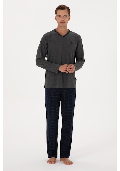 U.s. Polo Assn. Erkek Antrasit Melanj Pijama Takım 50318616-vr081 Antrasit Melanj